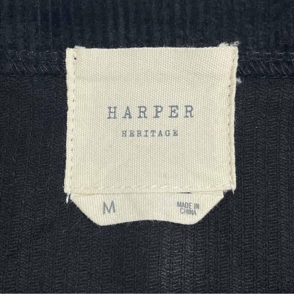 ANTHROPOLOGIE HARPER HERITAGE Black Corduroy Mini Skirt Button Front Size Medium - Picture 3 of 7